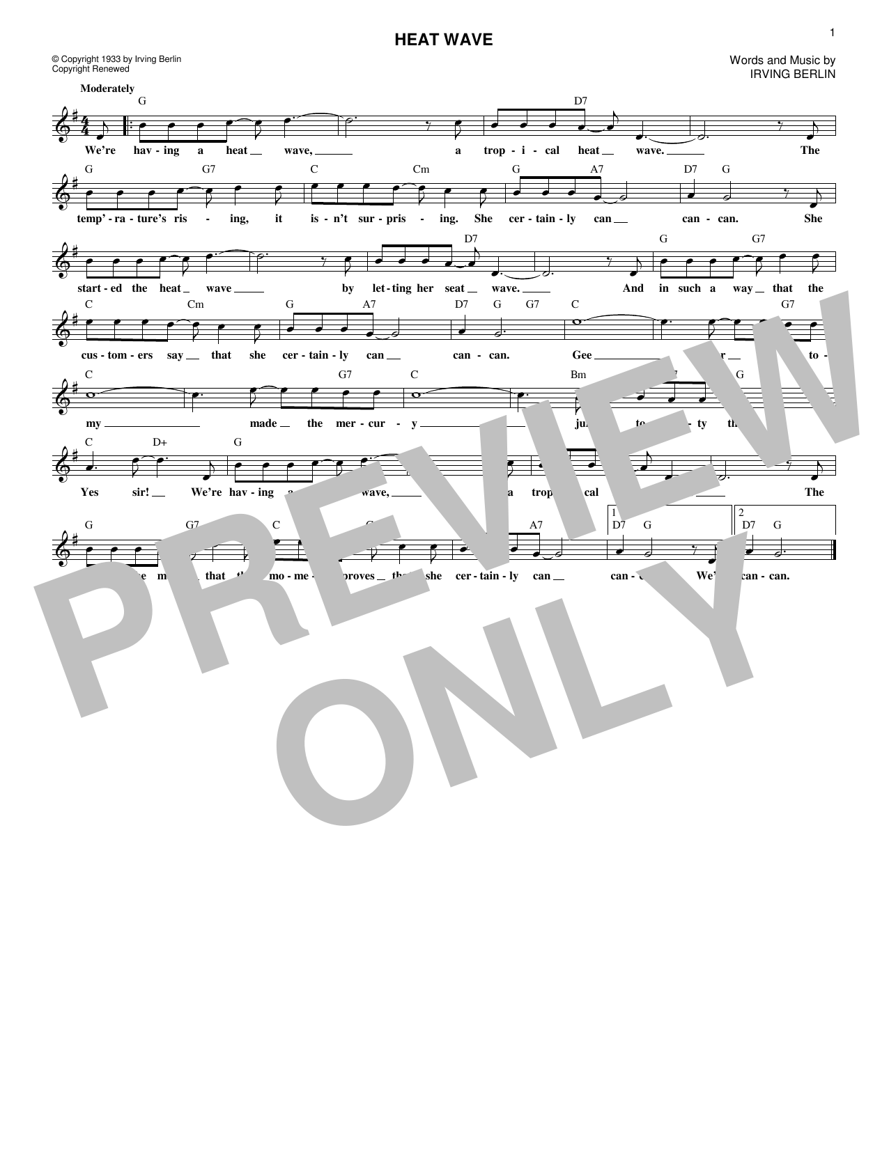 Product gallery: Page 1 of 1 Heat Wave, Irving Berlin