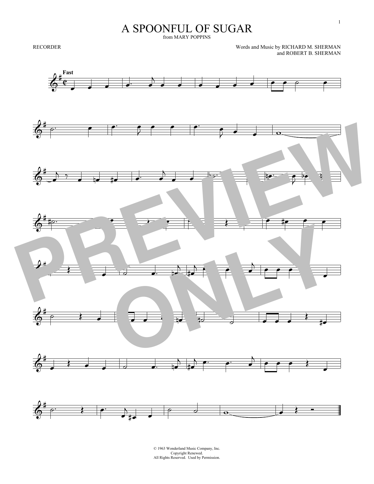 Product gallery: Page 1 of 1 A Spoonful Of Sugar (from Mary Poppins), Sherman Brothers