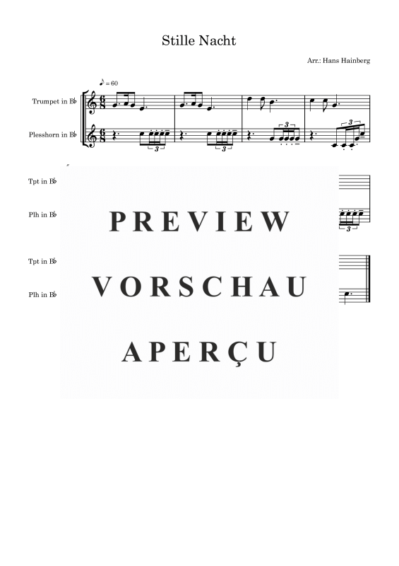 gallery: Stille Nacht, , Duett für Trompete in B und Pless Horn/Trompete in B