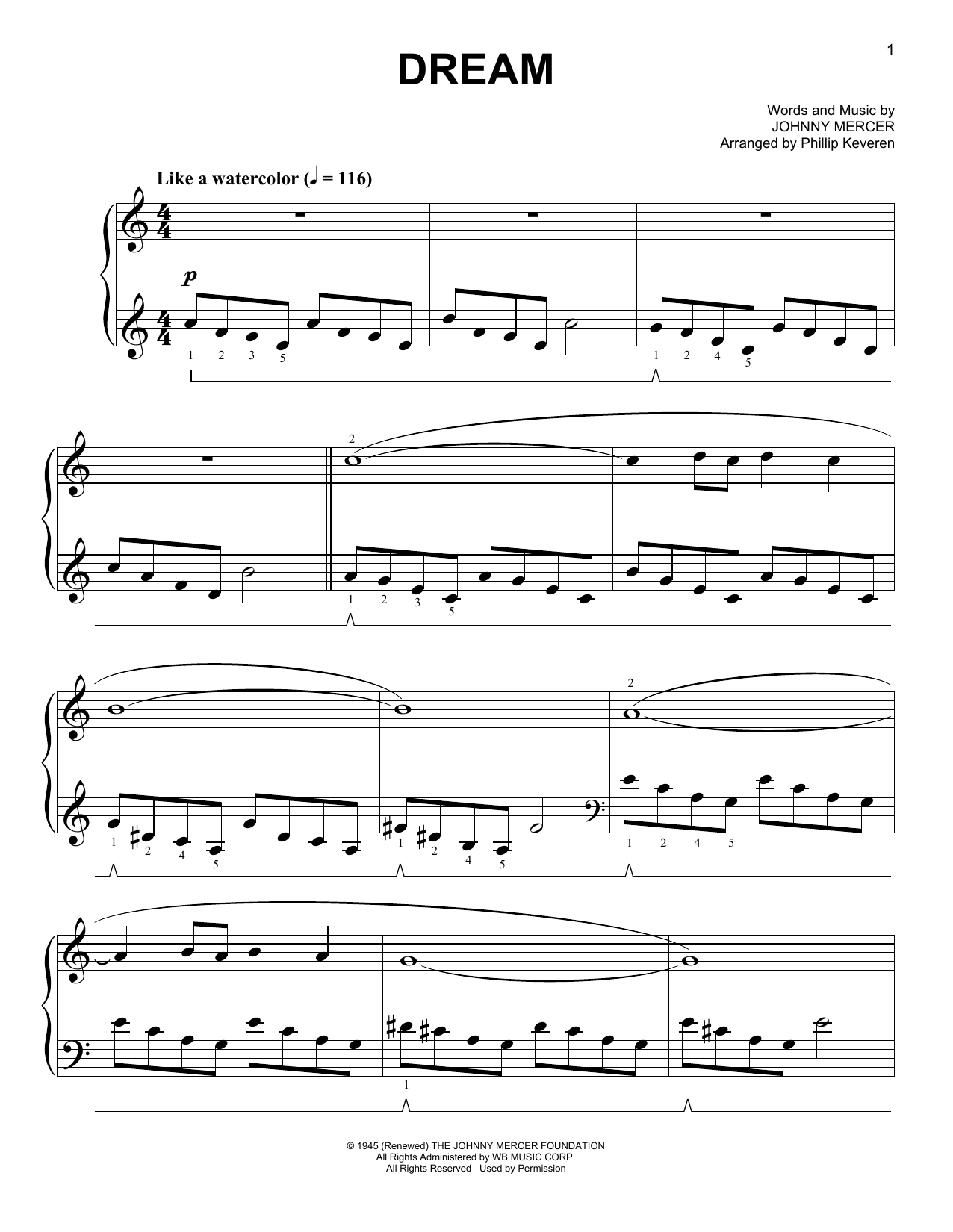 Product picture to: Dream [Classical version] (arr. Phillip Keveren)