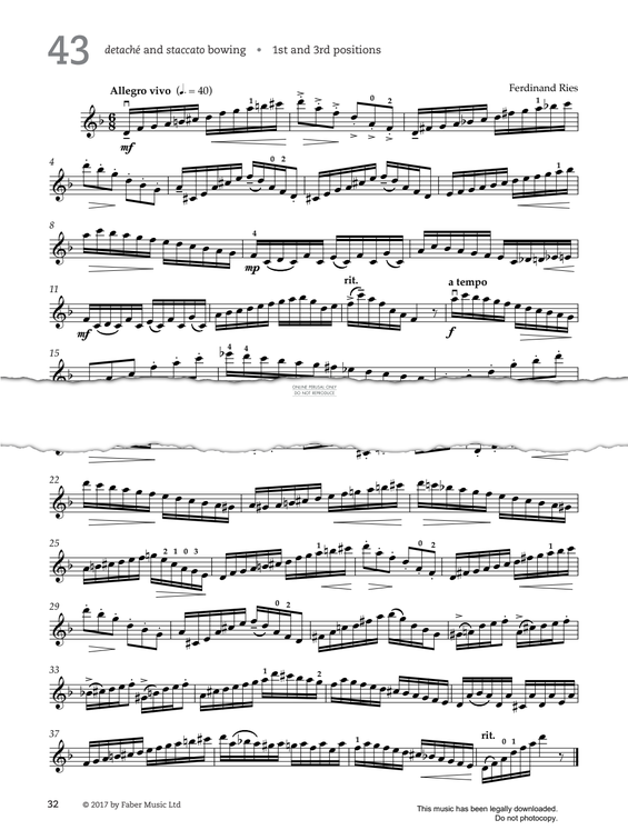 Produktgalerie: Seite 1 von 1 Study No.43 Allegro Vivo (from '80 Graded Studies For Violin Book One'), Ferdinand Ries, Violine