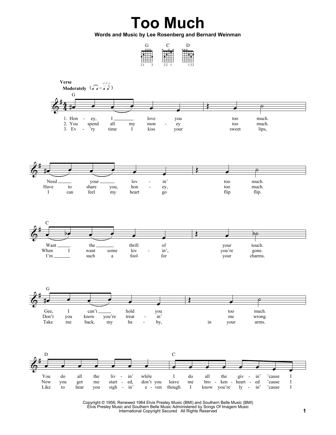 Produktgalerie: Seite 1 von 1 Too Much, Elvis Presley, Gitarre