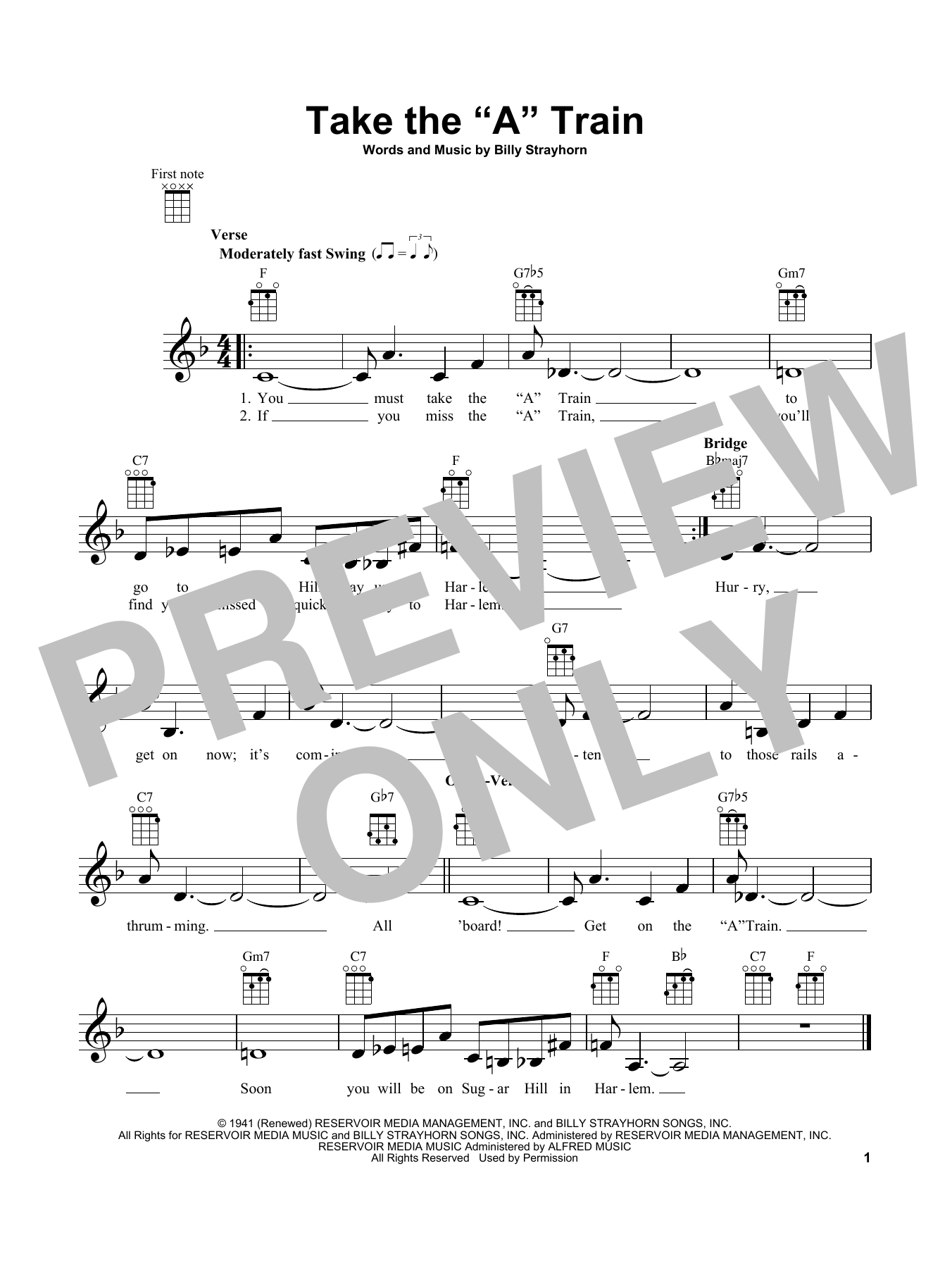 Product gallery: Page 1 of 1 Take The "A" Train, Billy Strayhorn