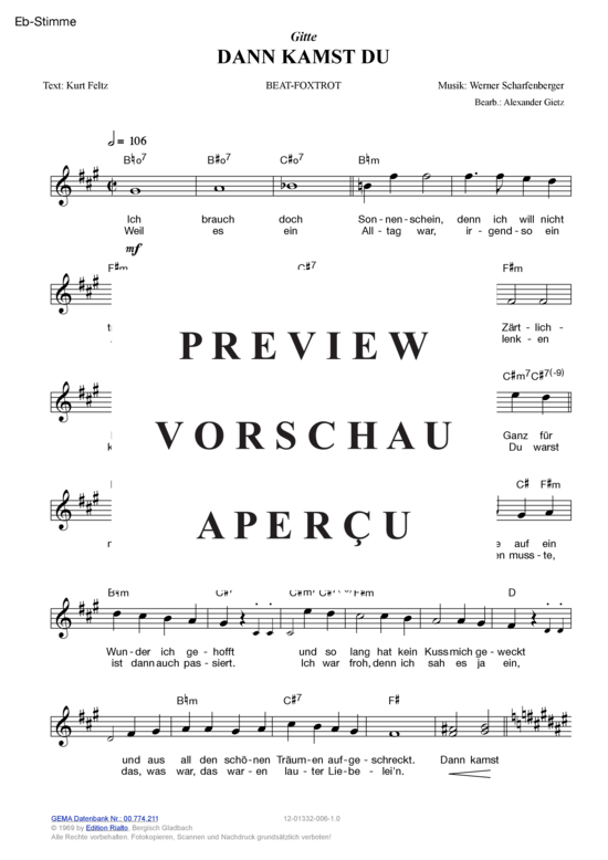 Produktgalerie: Seite 7 von 11 Dann kamst du , Gitte, (Melodie-Stimmen in C/B/Es)