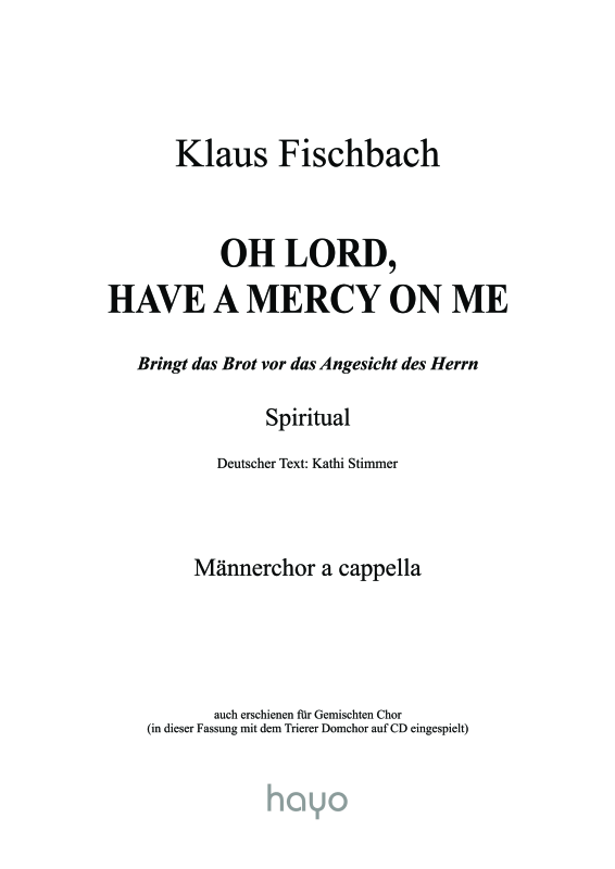 Produktbild zu: Oh Lord, have a Mercy on me