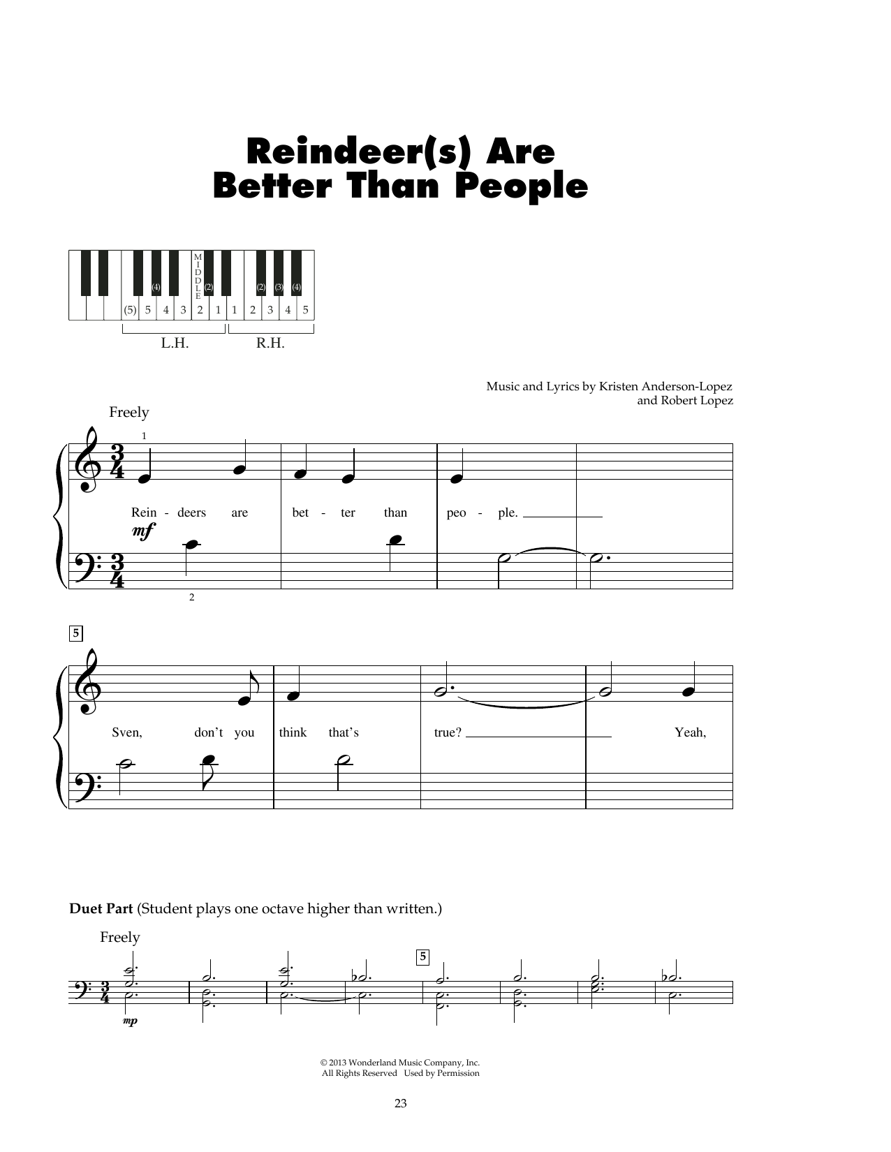 Produktgalerie: Seite 1 von 1 Reindeer(s) Are Better Than People (from Disney's Frozen), Jonathan Groff, Klavier