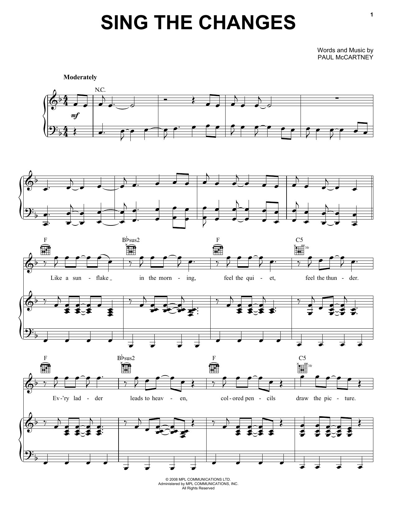 Produktbild zu: Sing The Changes