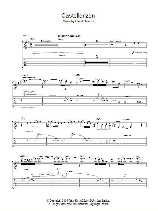 Product gallery: Page 1 of 1 Castellorizon, David Gilmour