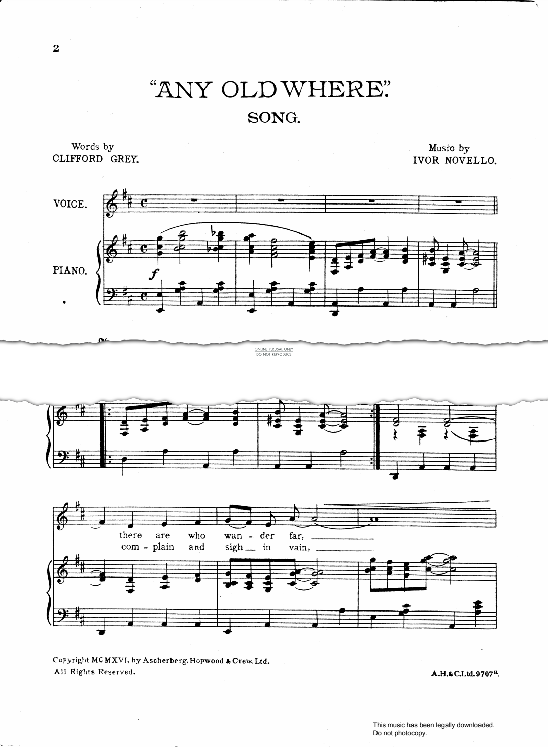 Produktgalerie: Seite 1 von 1 Any Old Where, Ivor Novello, Gesang, Klavier
