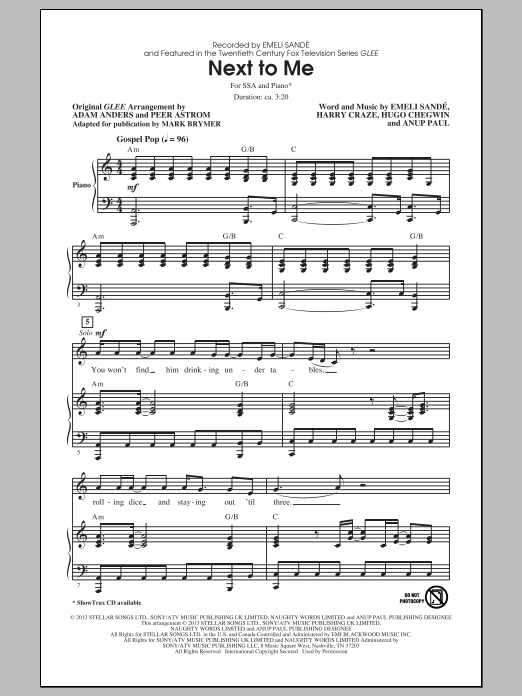 Produktgalerie: Seite 1 von 1 Next To Me, Mark Brymer, Chor