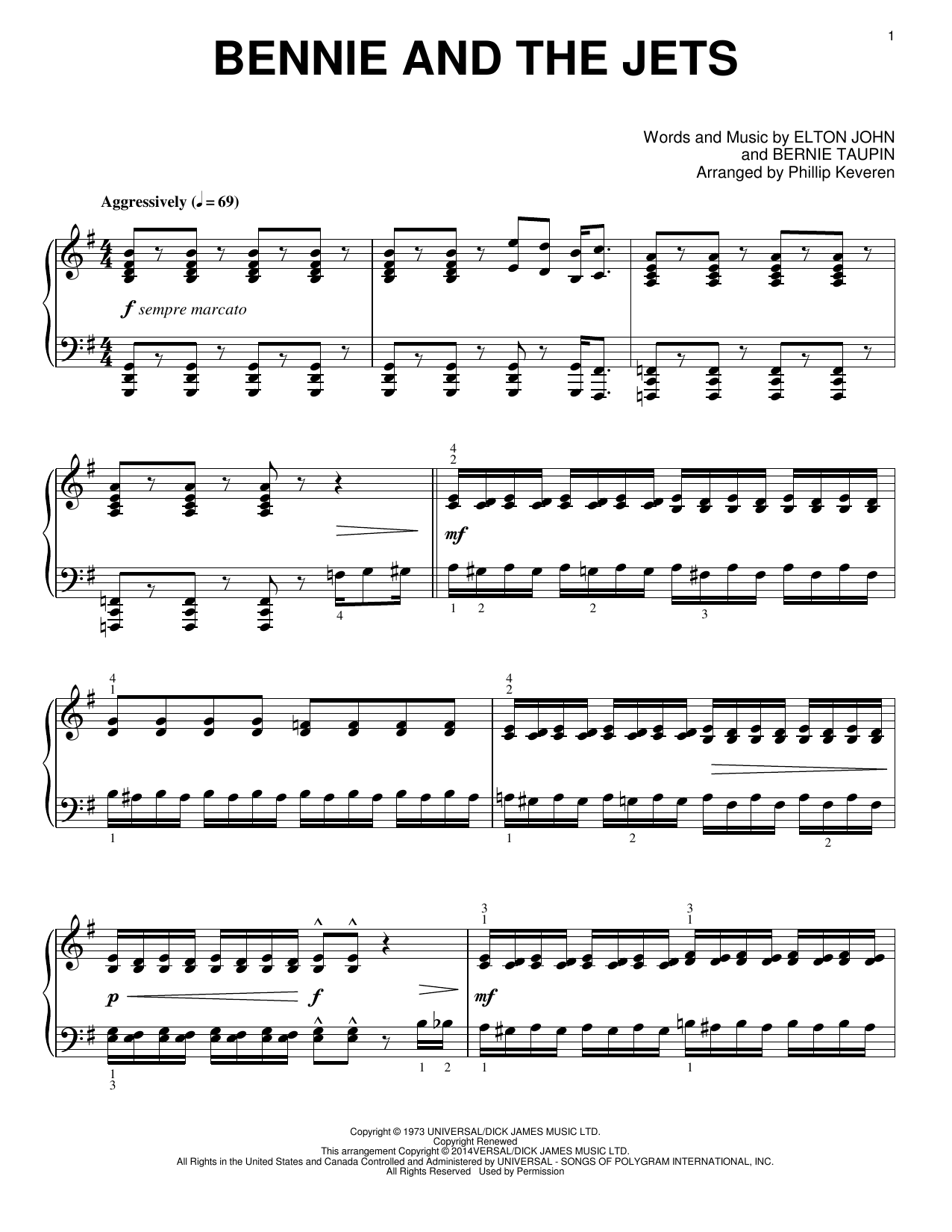 Produktbild zu: Bennie And The Jets [Classical version] (arr. Phillip Keveren)