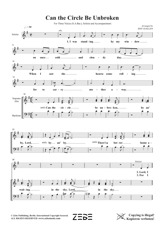 Produktgalerie: Seite 1 von 11 Can the Circle Be Unbroken, , Gemischter Chor SAB, Solo und Klavier