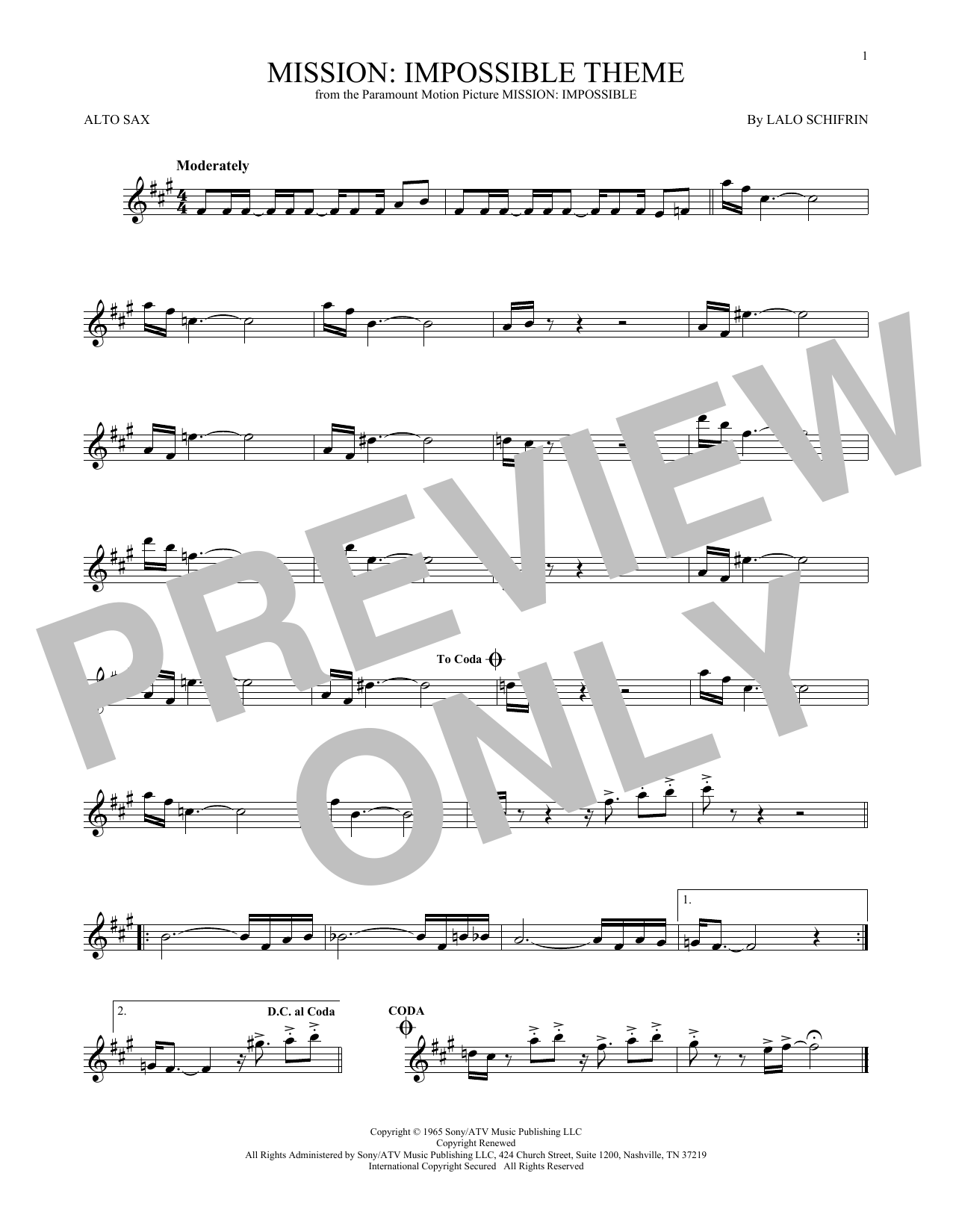 Product gallery: Page 1 of 1 Mission: Impossible Theme, Lalo Schifrin