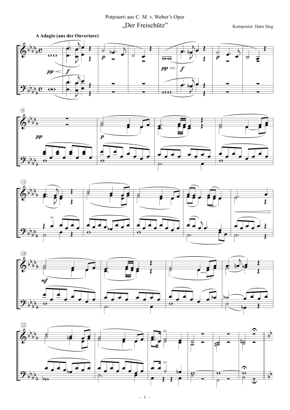 Produktbild zu: Potpourri aus C. M. v. Weber’s Oper Der FreischützCarl Maria von Weber