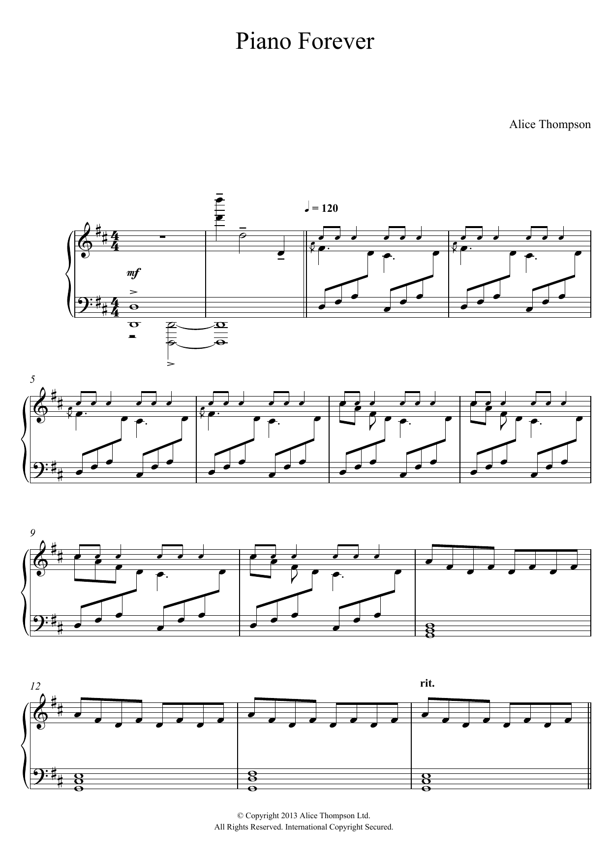 Product gallery: Page 1 of 1 Piano Forever, Alice Thompson