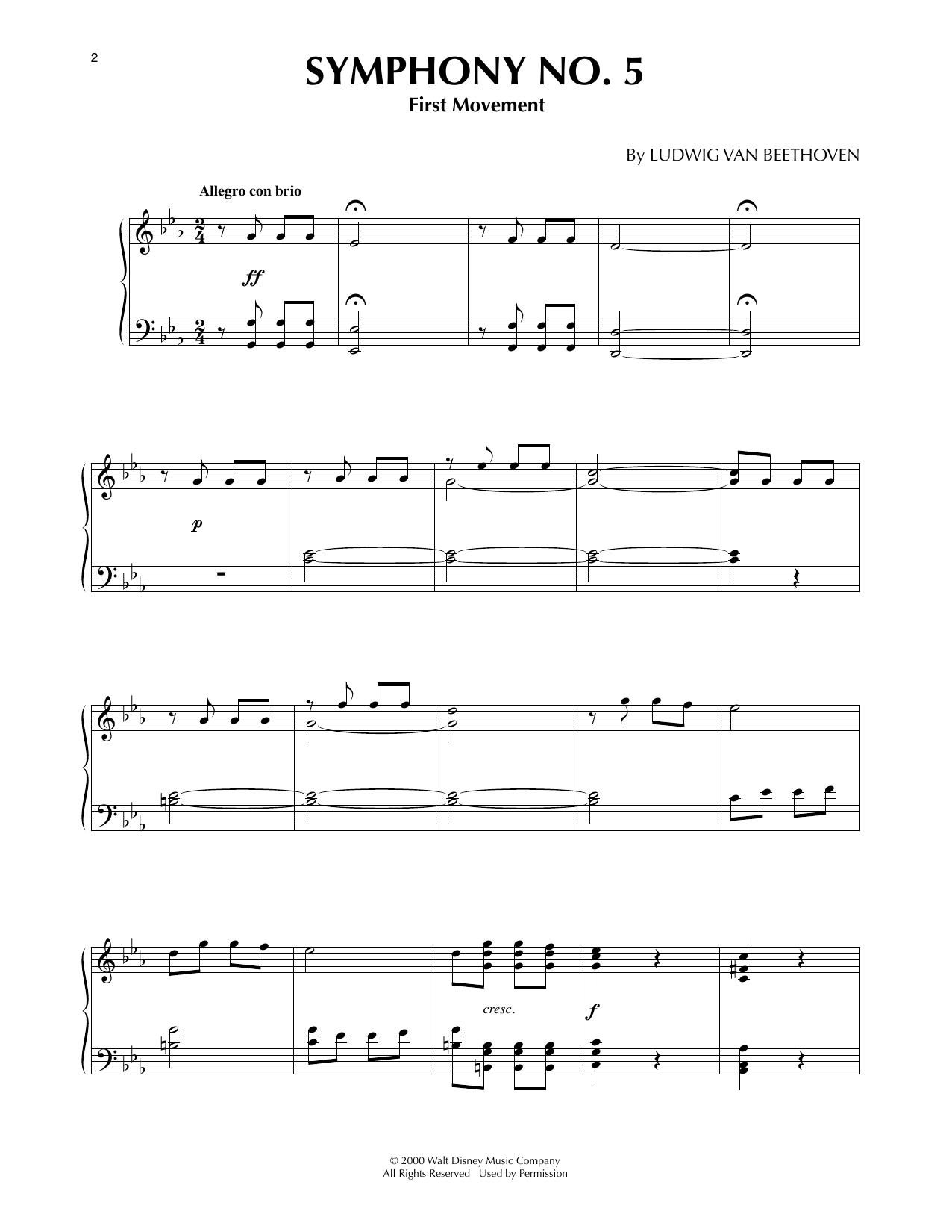 Produktbild zu: Symphony No. 5 - Movement 1 (from Fantasia 2000)