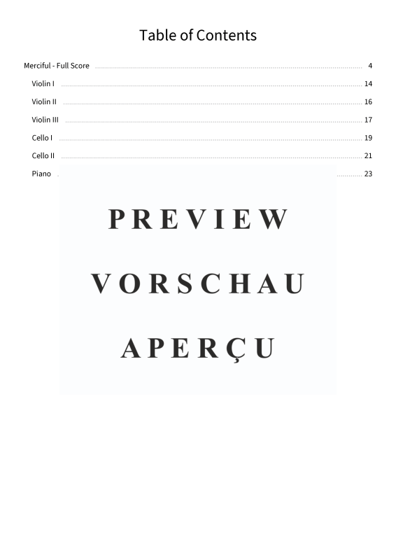 gallery: Merciful, Daum, Simon, (3x Violine, 2x Violoncello und Klavier)