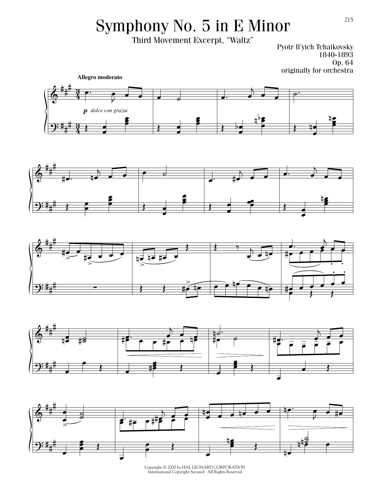 Produktbild zu: Symphony No. 5 In E Minor, Op. 64, Third Movement ("Waltz") Excerpt
