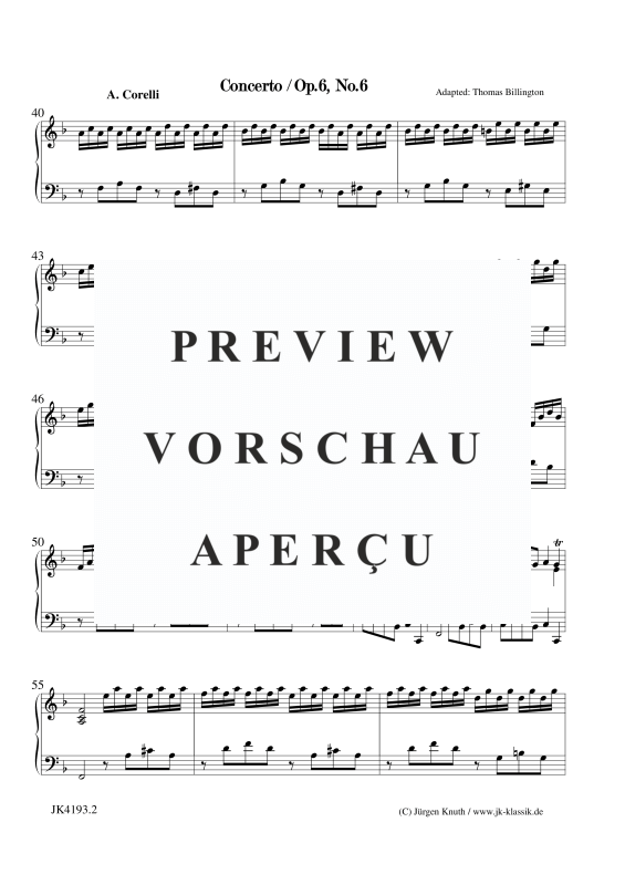 gallery: Concerto Op.6. No.6, , Klavier/Cembalo Solo