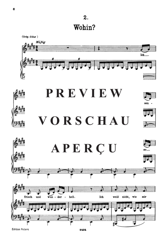 Product gallery: Page 2 of 7 Wohin D.795-2 (Die Schöne Müllerin), , Low Voice and Piano