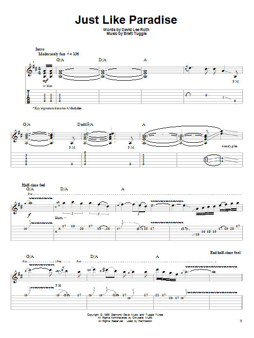 Produktgalerie: Seite 1 von 1 Just Like Paradise, David Lee Roth, Gitarre