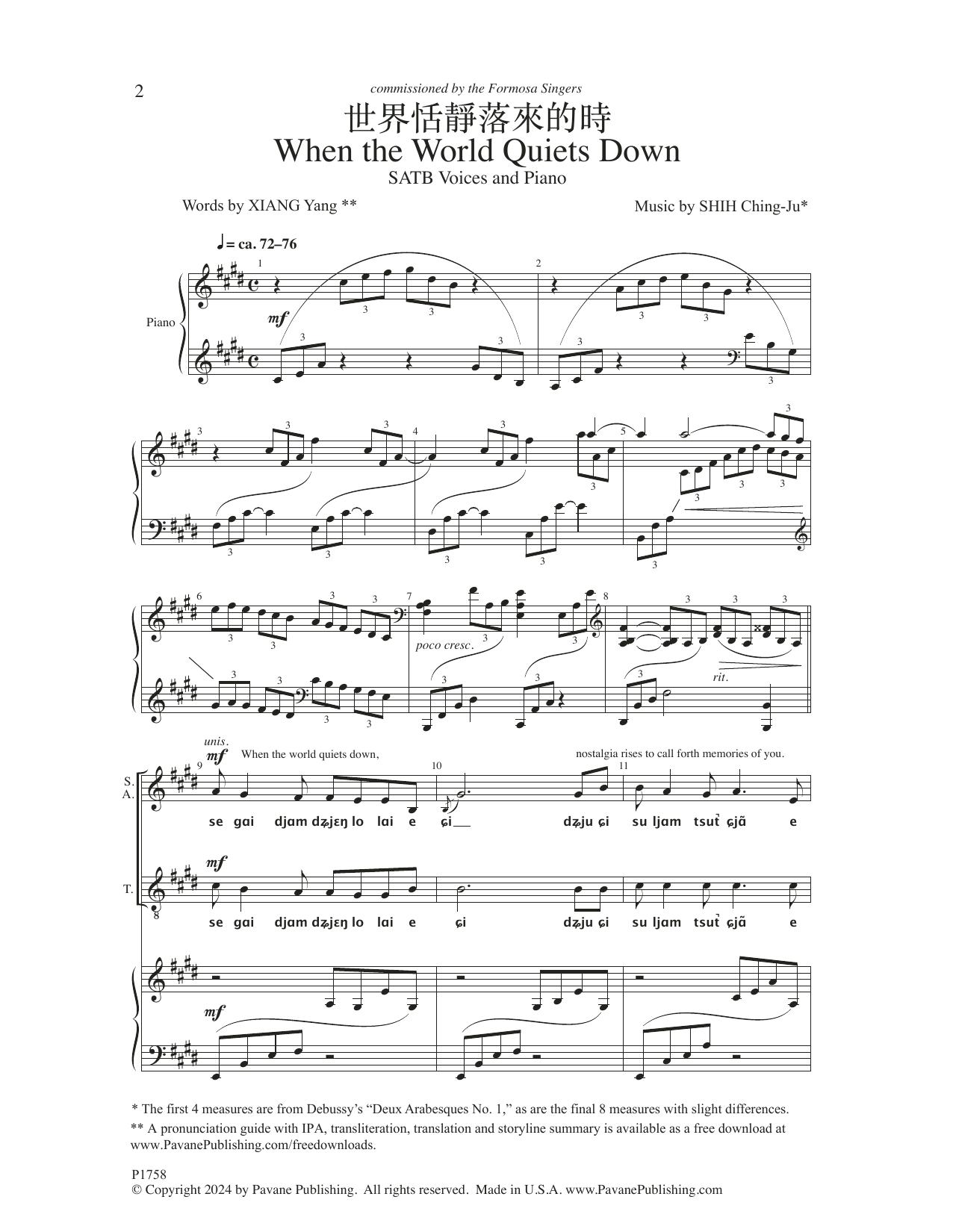Produktgalerie: Seite 1 von 1 When The World Quiets Down, Shih Ching-Ju, Chor