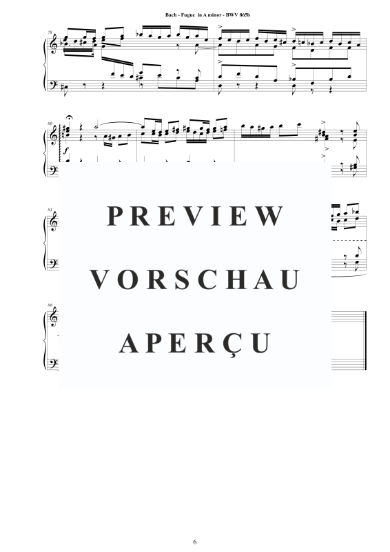 Produktgalerie: Seite 7 von 7 Fuge in A-Moll BWV 865b - Piano Version, , Klavier Solo