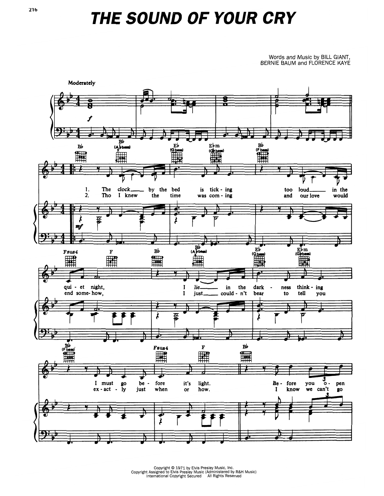 Produktgalerie: Seite 1 von 1 The Sound Of Your Cry, Elvis Presley, Gesang, Gitarre, Klavier