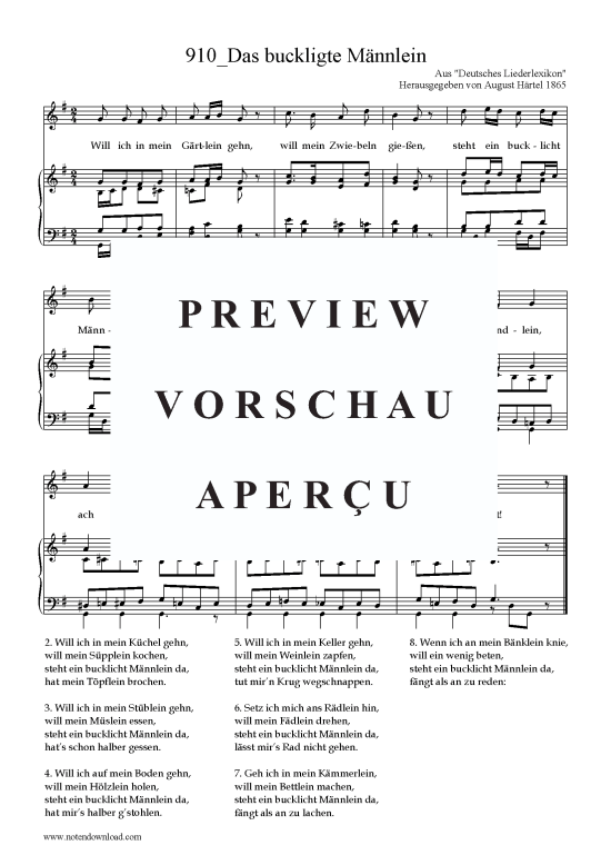 Product picture to: Das buckligte Männlein Aus Deutsches Liederlexikon von August Härtel 1865