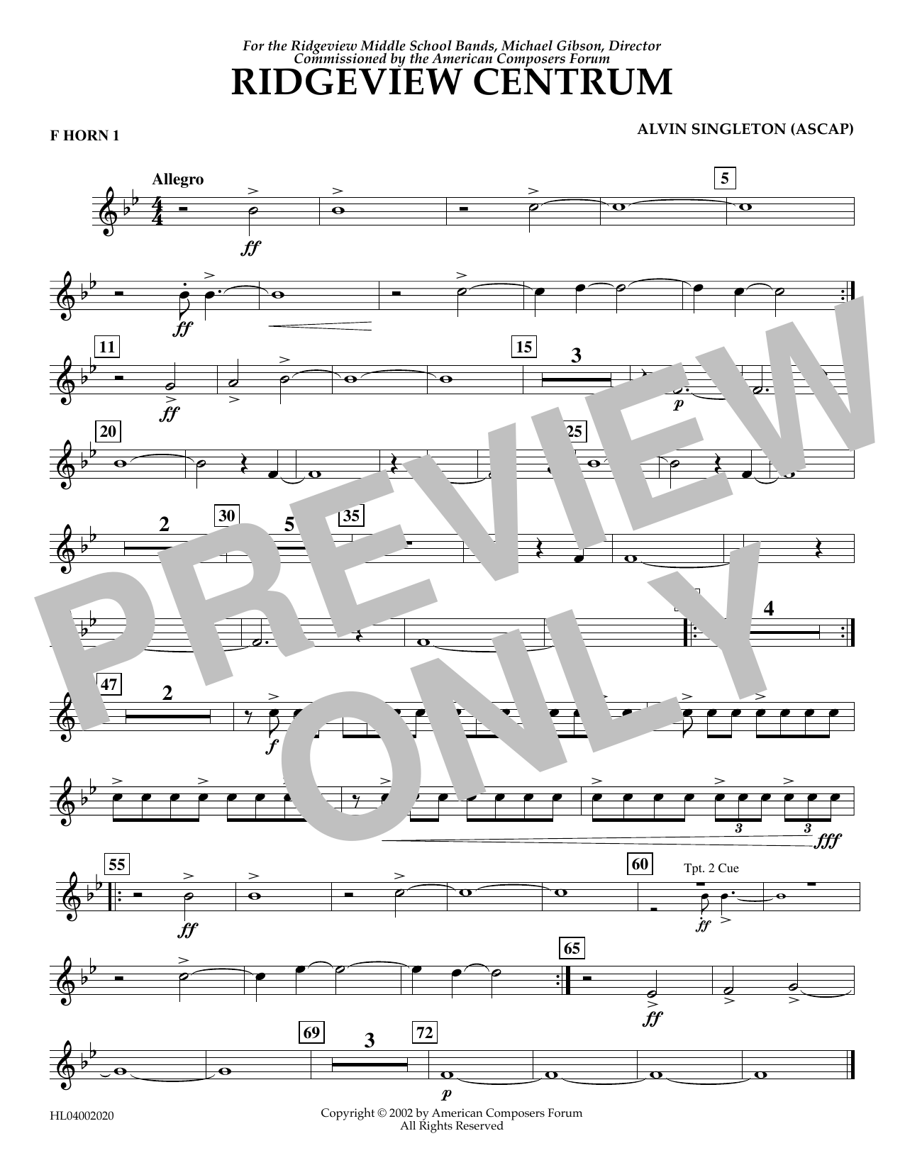 Product picture to: Ridgeview Centrum - F Horn 1