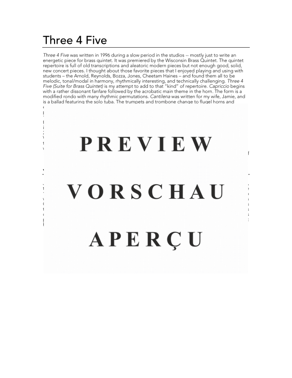 Produktgalerie: Seite 4 von 11 Three 4 Five, , (Blechbläser Quintett)