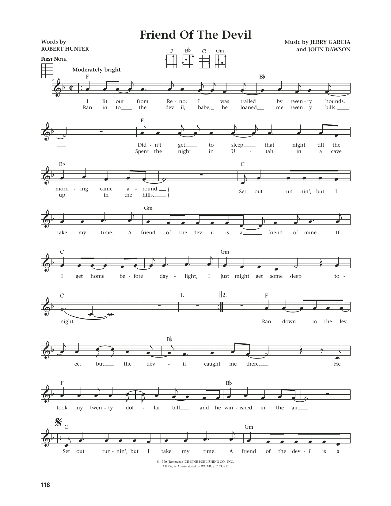 Product gallery: Page 1 of 1 Friend Of The Devil (arr. Jim Beloff), Grateful Dead