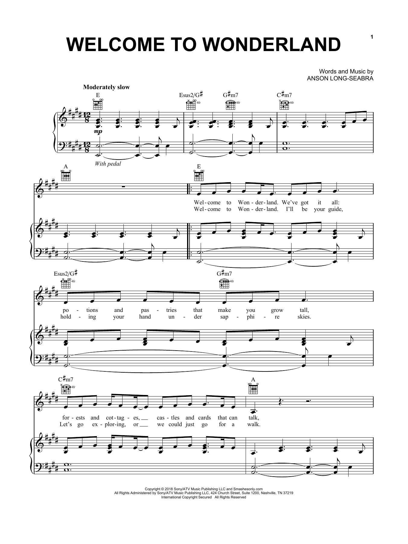 Produktgalerie: Seite 1 von 1 Welcome To Wonderland, Anson Seabra, Gesang, Gitarre, Klavier