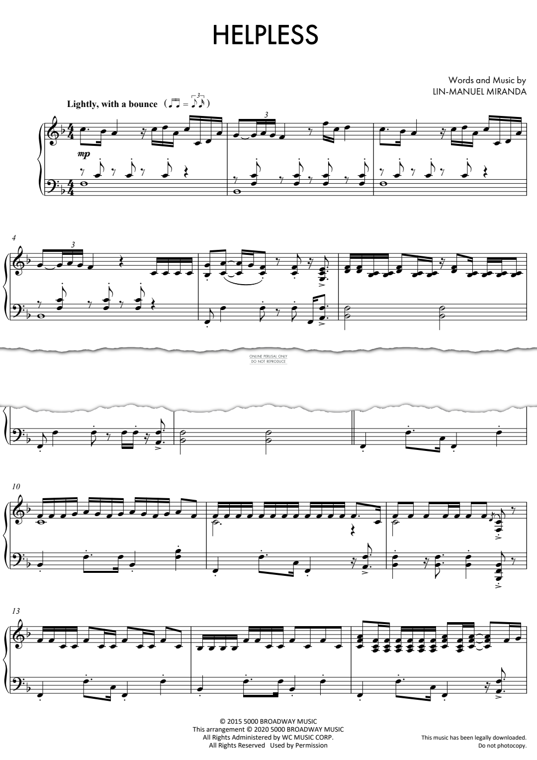 Product gallery: Page 1 of 1 Helpless, Lin-Manuel Miranda