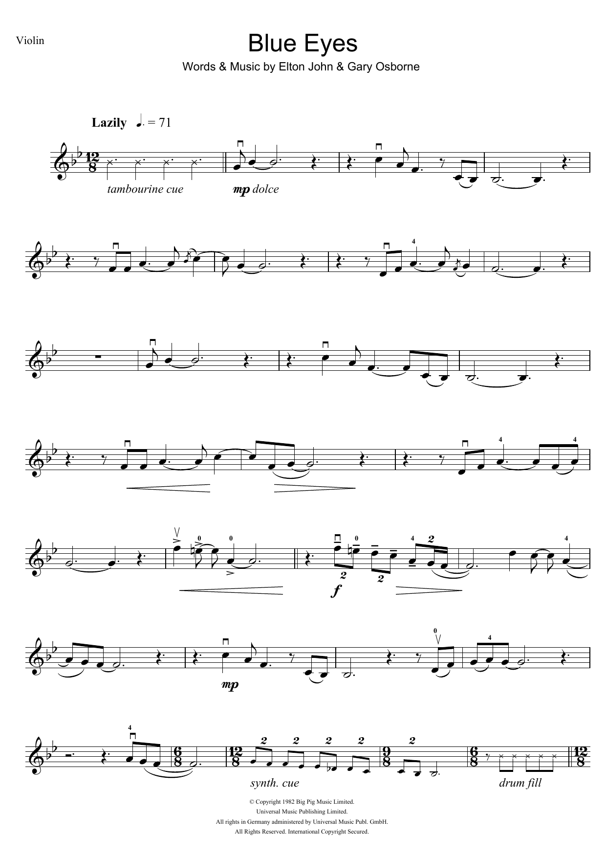 Product gallery: Page 1 of 1 Blue Eyes, Elton John