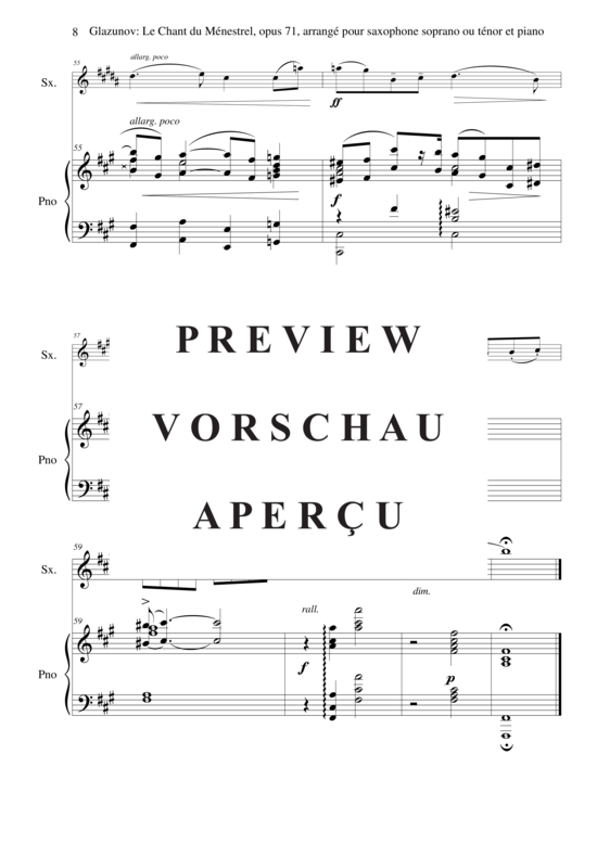 Product gallery: Page 9 of 12 Le Chant du Ménestrel, Opus 71 , , (soprano/tenor saxophone + piano)