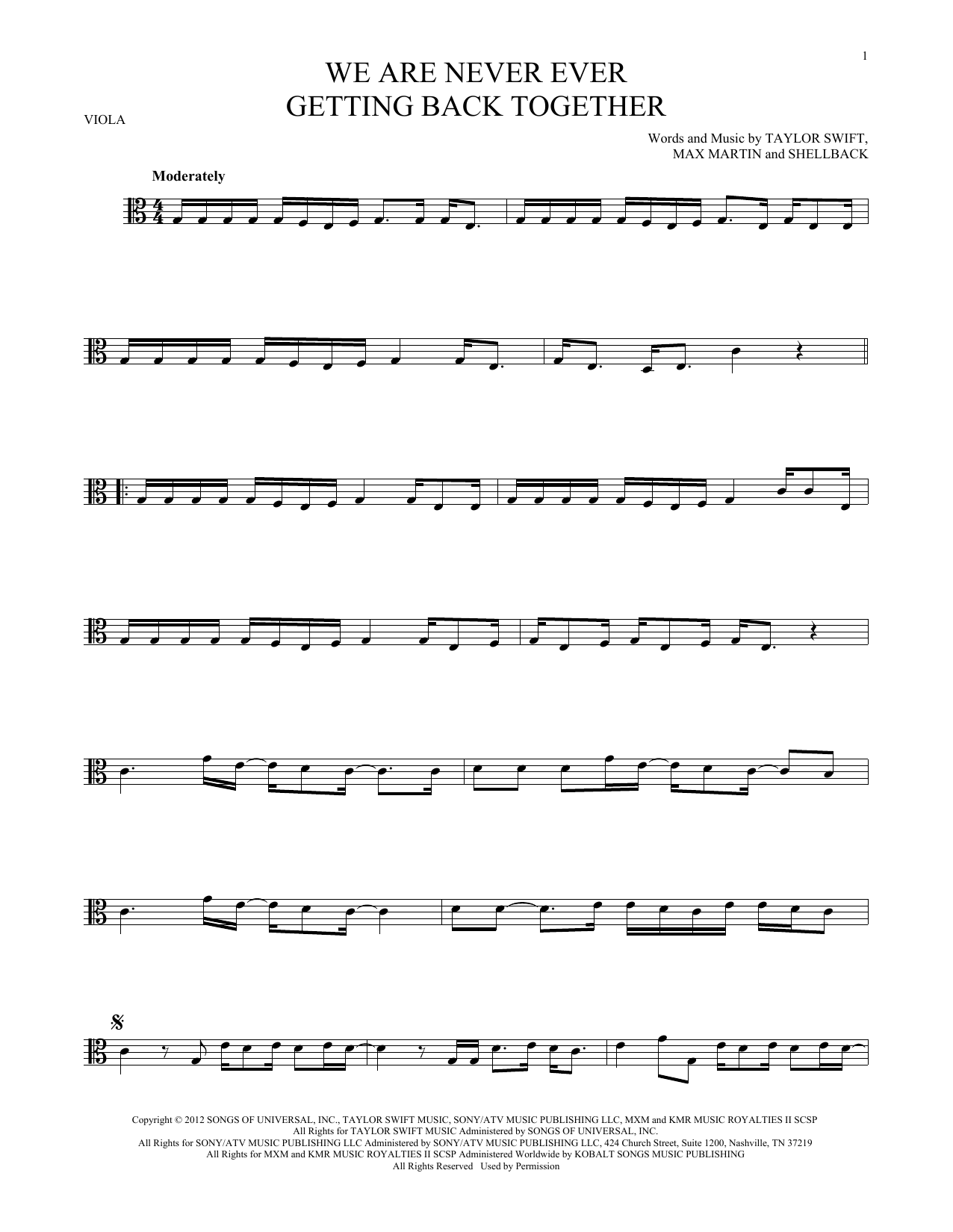 Product gallery: Page 1 of 1 We Are Never Ever Getting Back Together, Taylor Swift