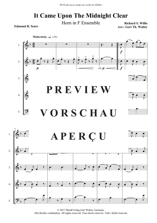 Produktgalerie: Seite 2 von 3 It Came Upon The Midnight Clear , , (Horn Quintett)