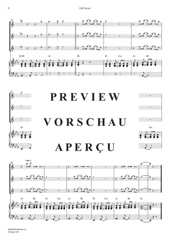 Product gallery: Page 7 of 21 Georgy Girl (Saxophon Trio AAA(T) , Seekers, The,  + piano)