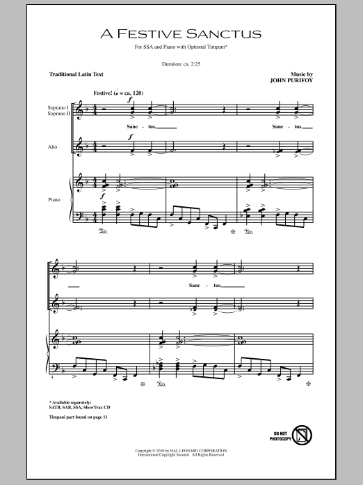 Produktgalerie: Seite 1 von 1 A Festive Sanctus, John Purifoy, Chor