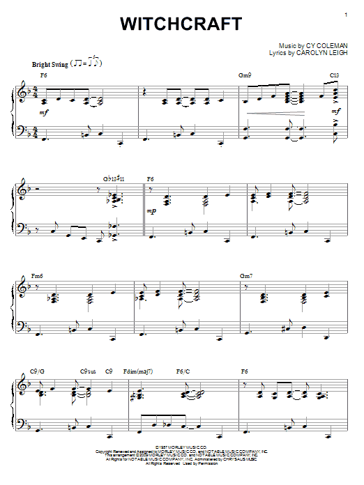 Product gallery: Page 1 of 1 Witchcraft (arr. Brent Edstrom), Cy Coleman