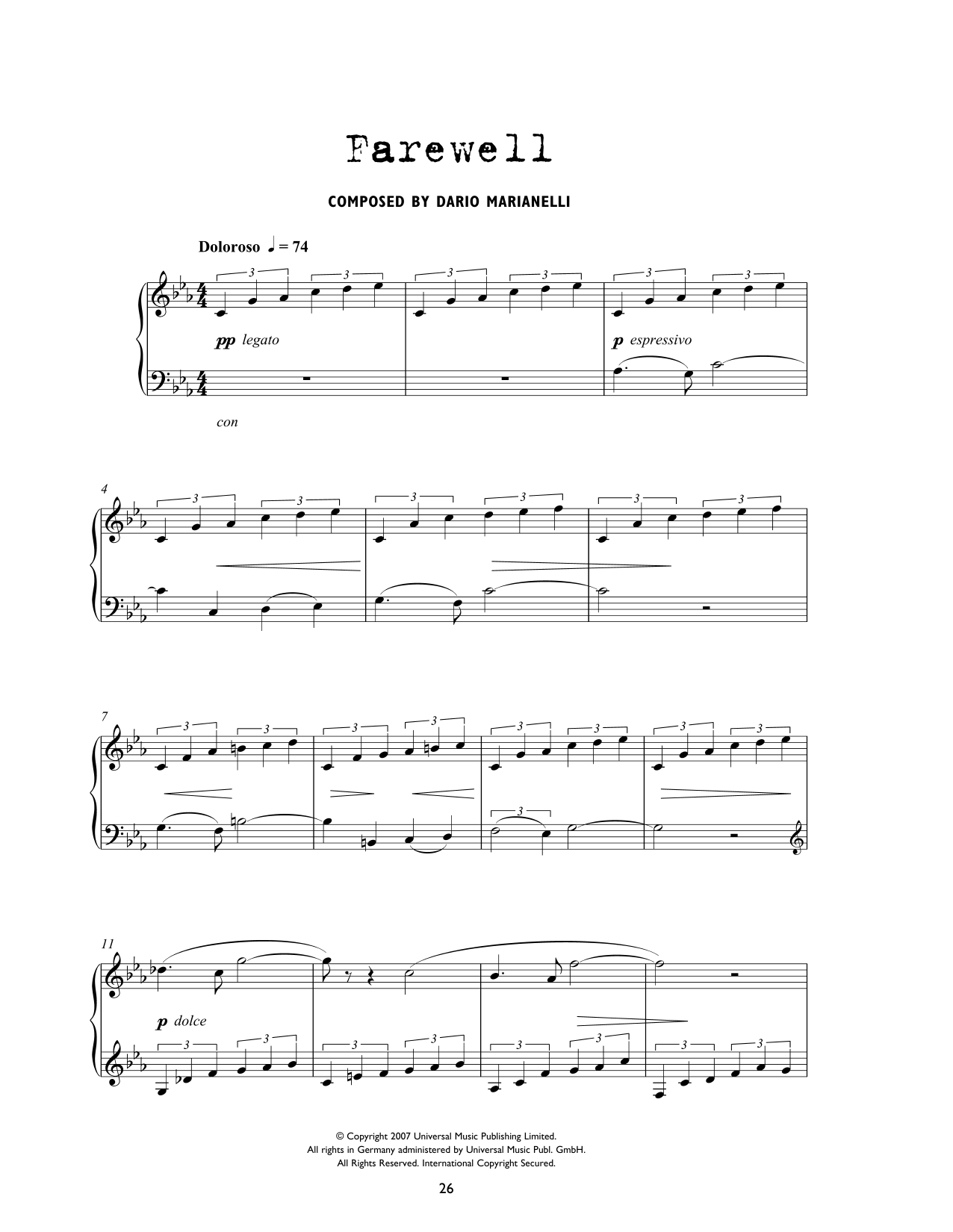 Produktbild zu: Farewell (from Atonement)