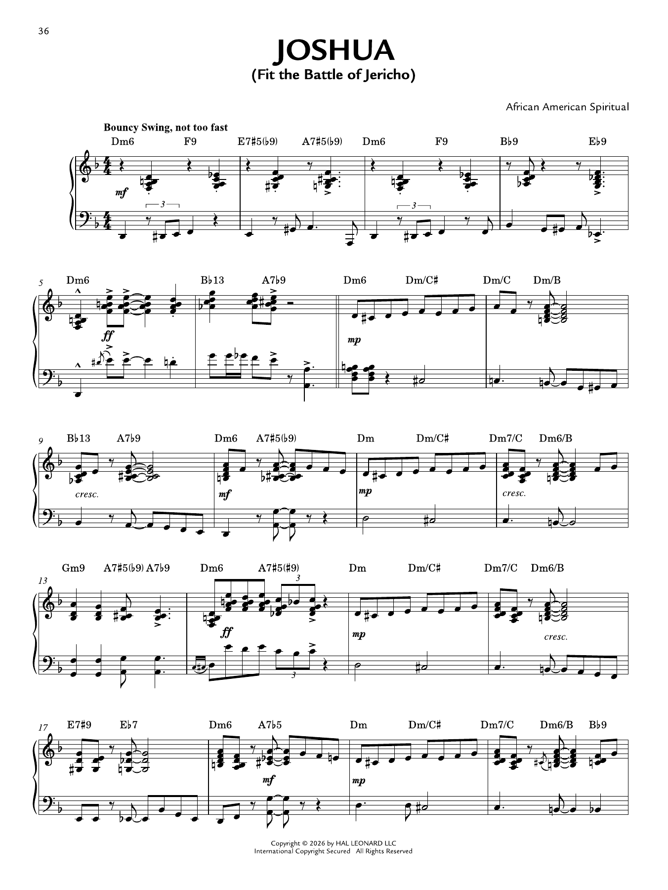 Produktgalerie: Seite 1 von 1 Joshua (Fit The Battle Of Jericho) [Jazz version] (arr. Brent Edstrom), African American Spiritual, Klavier