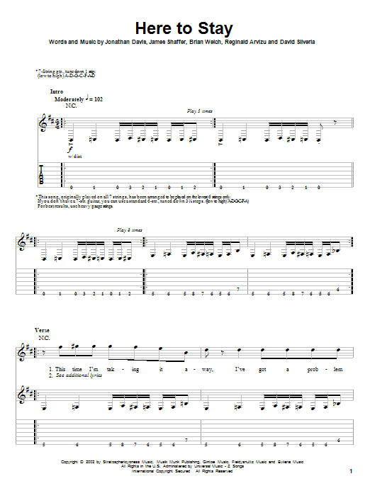 Produktgalerie: Seite 1 von 1 Here To Stay, Korn, Gitarre