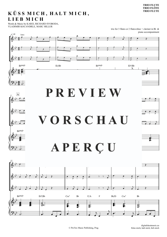 Produktgalerie: Seite 2 von 11 Küss Mich, Halt Mich, Lieb Mich, Egli, Beatrice, (Flöten Trio + Klavier)