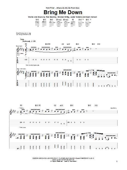 Produktgalerie: Seite 1 von 1 Bring Me Down, Pillar, Gitarre