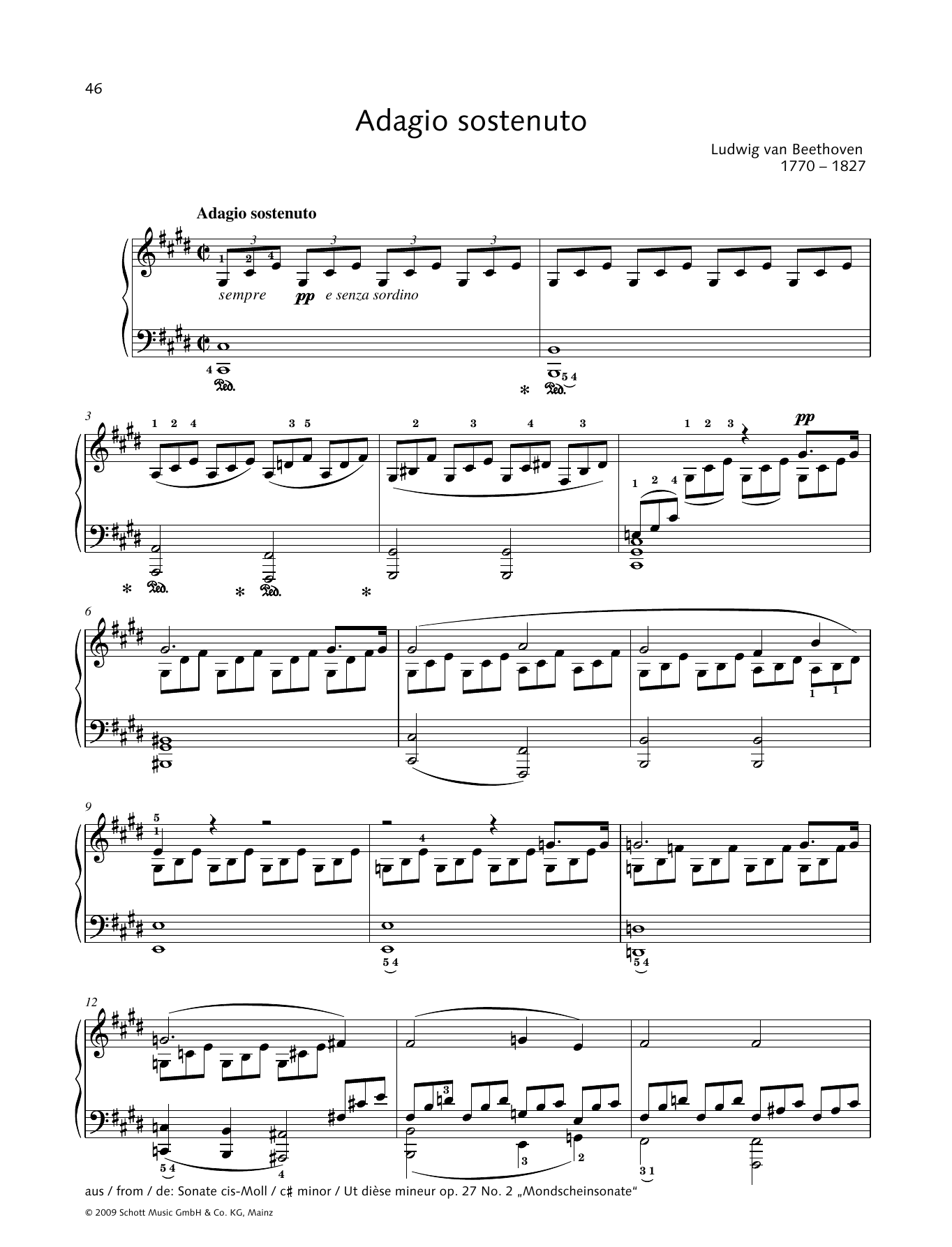 Product gallery: Page 1 of 1 Adagio Sostenuto, Ludwig van Beethoven