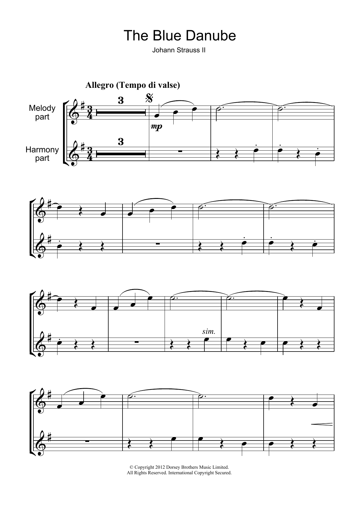Product gallery: Page 1 of 1 (On The Beautiful) The Blue Danube, Johann Strauss II