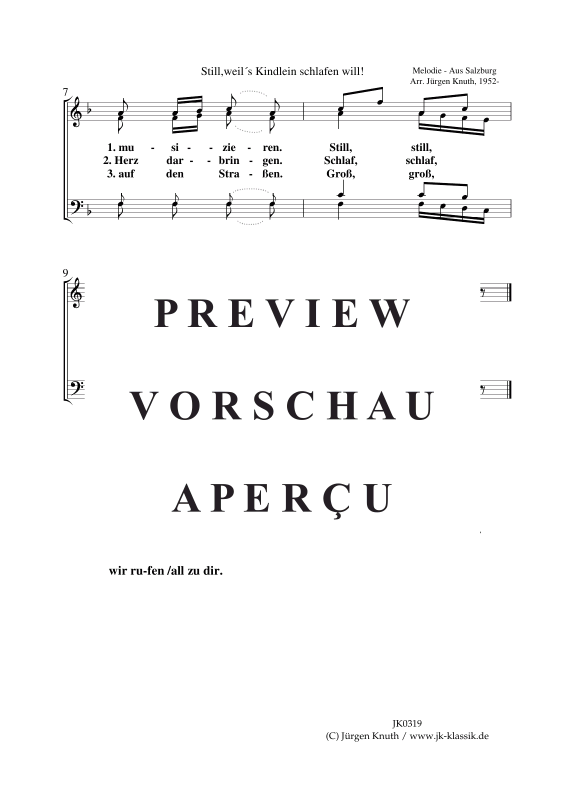 Product gallery: Page 3 of 3 Still, still, still weil's Kindlein schlafen will , , (mixed choir)