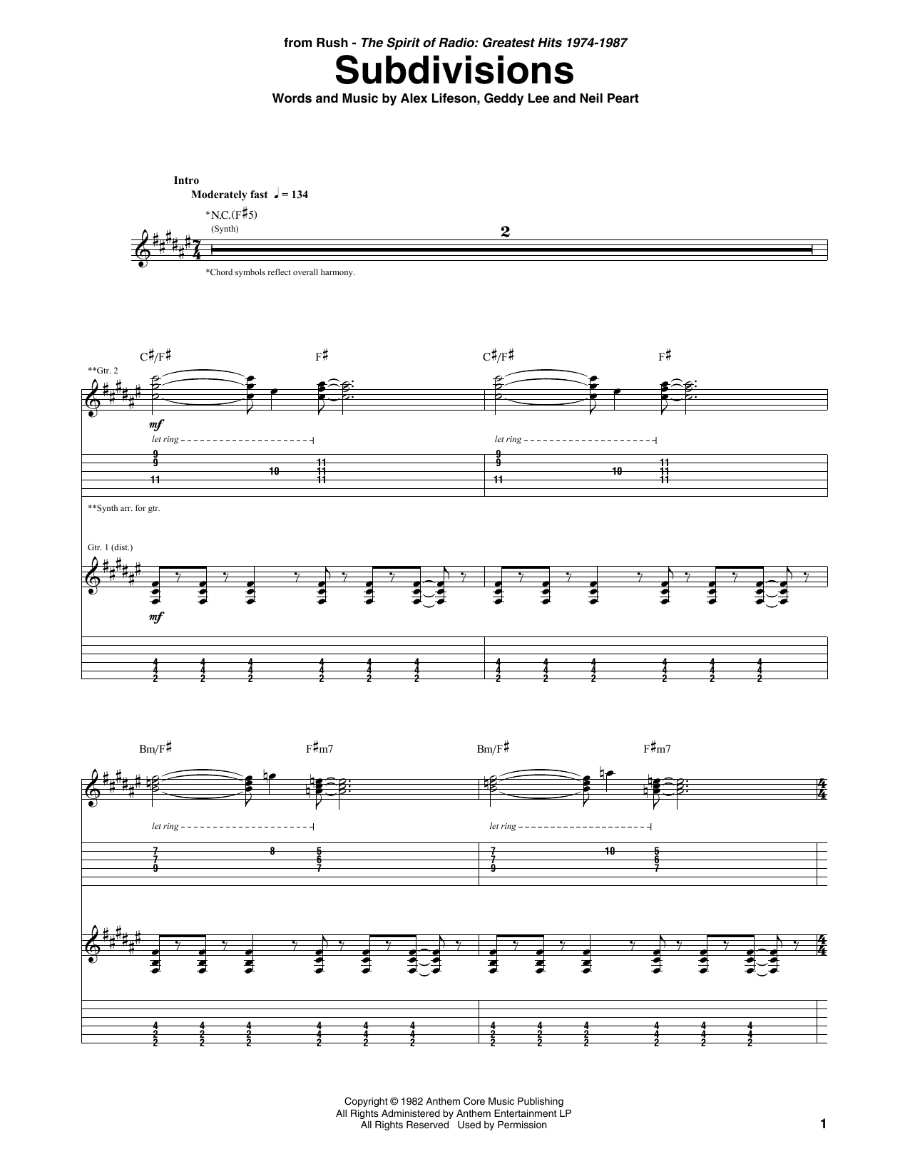 Produktgalerie: Seite 1 von 1 Subdivisions, Rush, Gitarre